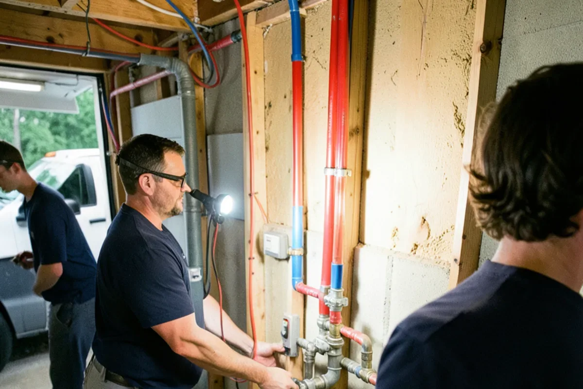 New PEX supply lines and manifold installed during a basement repipe